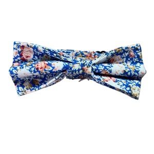 Cedar Wood State Mens Blue Floral Cotton Pre-Tied Bow Tie Adjustable‎ Wedding